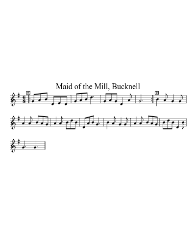 Maid of the Mill, Bucknell sheet music preview
