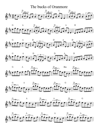 The Bucks Of Oranmore (Version 5) sheet music preview