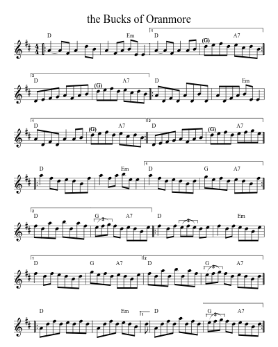 The Bucks Of Oranmore (Version 6) sheet music preview