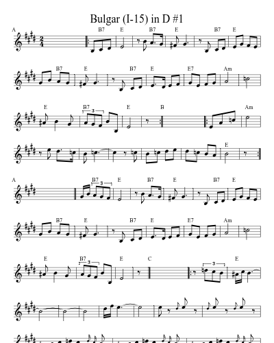 Bulgar (I-15) in D #1 (Bulg I15) sheet music preview