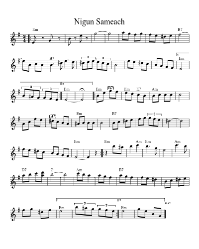 Nigun Sameach (Version 5) sheet music preview