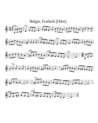 Bulgar, Frailach   [Ddor] sheet music preview