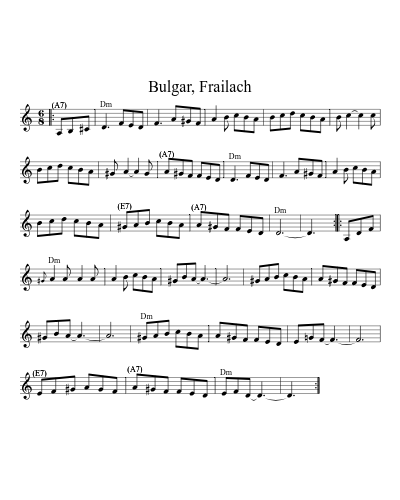 Bulgar, Frailach (Version 5) sheet music preview
