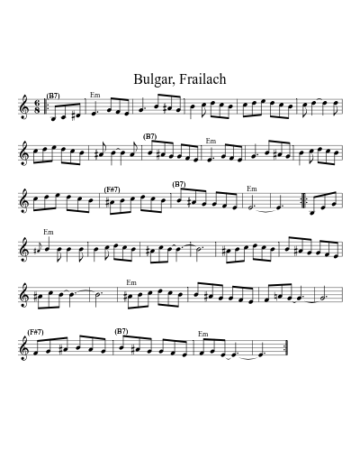 Bulgar, Frailach (Version 6) sheet music preview