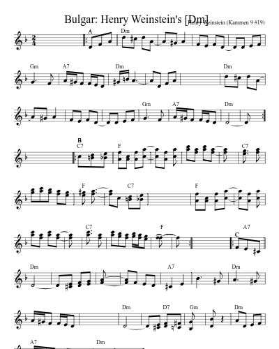Bulgar: Henry Weinstein's   [Em] sheet music preview