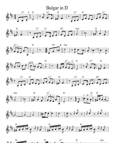 Bulgar in D (Bulgar15) sheet music preview