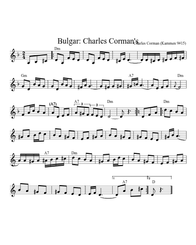 Bulgar: Charles Corman's (Version 4) sheet music preview