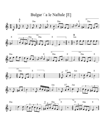 Bulgar \`a le Naftule   [E] sheet music preview