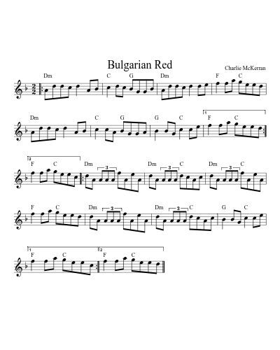 Bulgarian Red sheet music preview