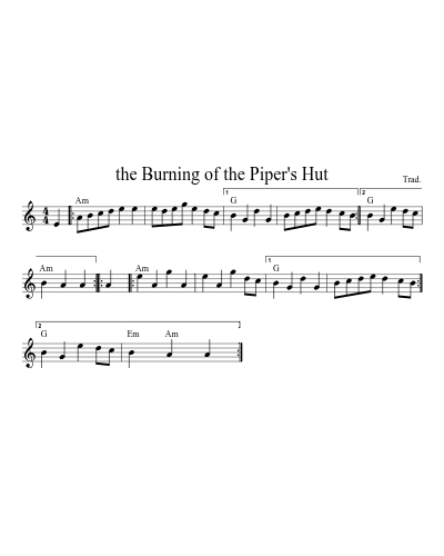 The Burning of the Piper's Hut (Version 4) sheet music preview
