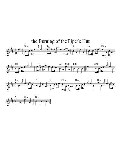 The Burning of the Piper's Hut (Version 7) sheet music preview