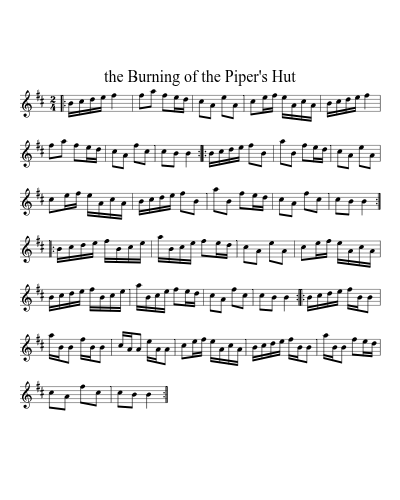 The Burning of the Piper's Hut (Version 8) sheet music preview