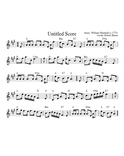 Burns Bicentennial sheet music preview