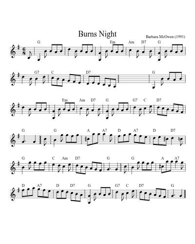Burns Night (Version 6) sheet music preview
