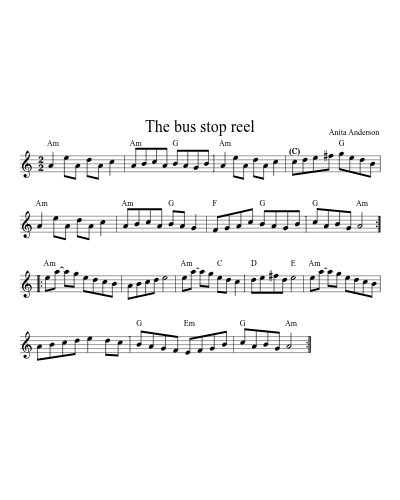 The bus stop reel (Version 2) sheet music preview