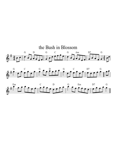 the Bush in Blossom sheet music preview