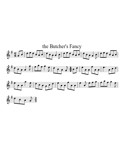 The Butcher's Fancy (Version 2) sheet music preview