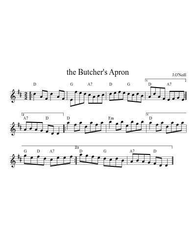 The butcher's apron (Version 5) sheet music preview