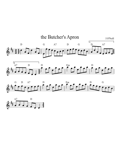 The butcher's apron (Version 6) sheet music preview