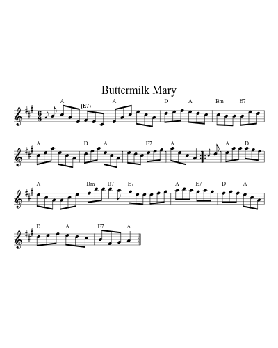 Buttermilk Mary (Version 8) sheet music preview