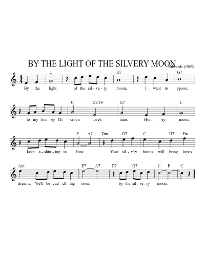 By the Light of the Silvery Moon (Version 4) sheet music preview
