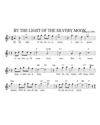 By the Light of the Silvery Moon (Version 7) sheet music preview