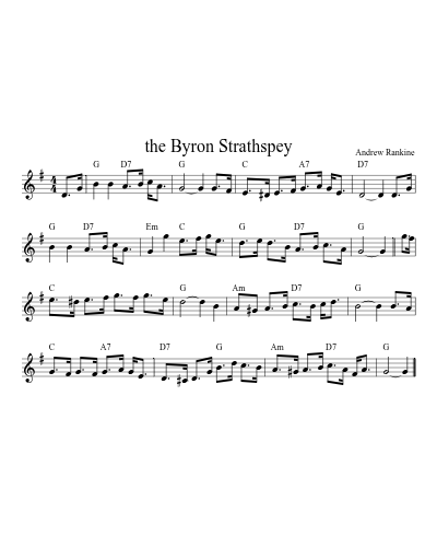 the Byron Strathspey (Version 6) sheet music preview