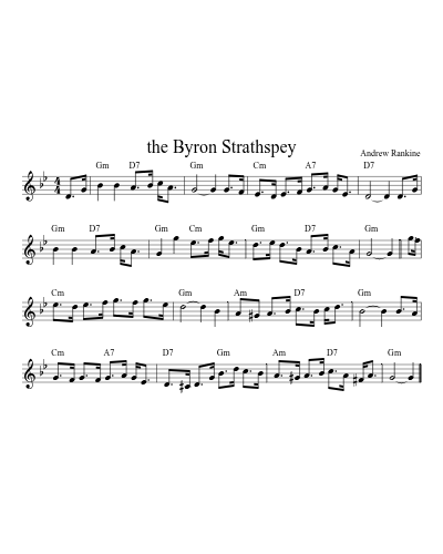 the Byron Strathspey (Version 7) sheet music preview