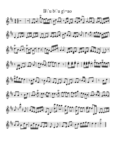 B\`u b\`u g\=ao (Version 14) sheet music preview