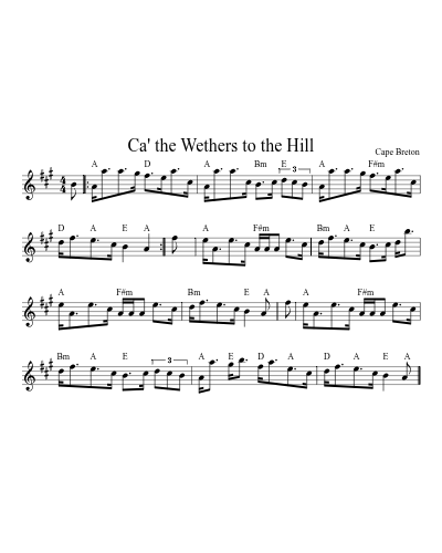 Ca' the Wethers to the Hill
