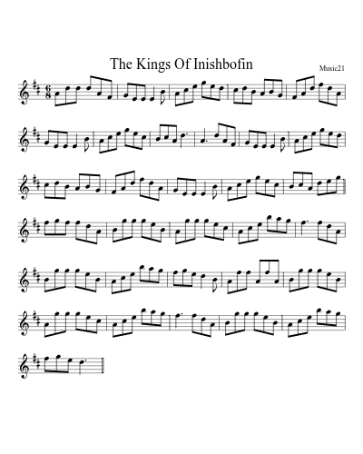 The Kings Of Inishbofin sheet music preview