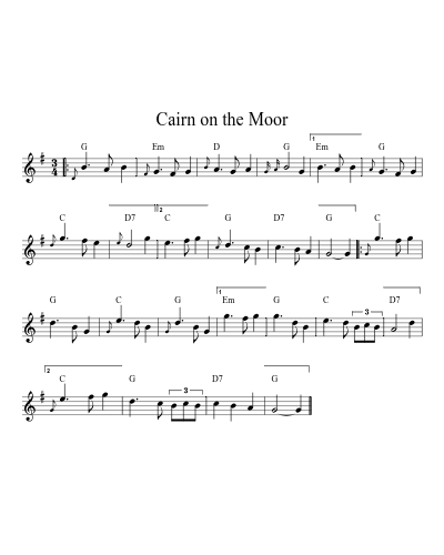 Cairn on the Moor (Version 9) sheet music preview