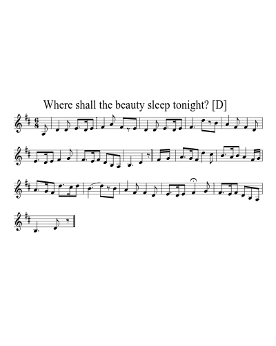 Where shall the beauty sleep tonight?   [D] preview