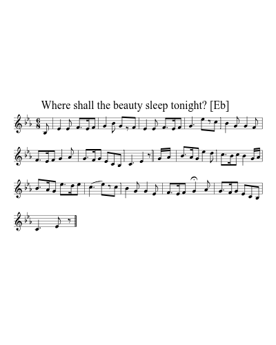 Where shall the beauty sleep tonight?   [Eb] preview