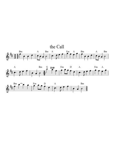 the Call sheet music preview