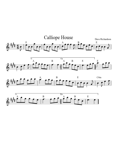 Calliope House (Version 7) sheet music preview