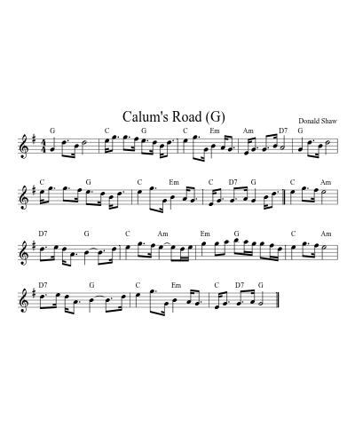 Calum's Road   (G) preview