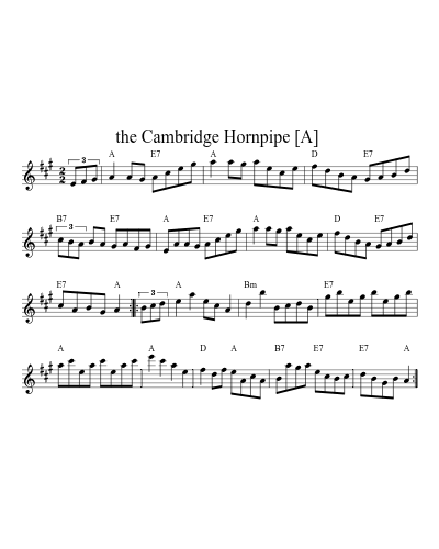 the Cambridge Hornpipe  [A] (Version 2)