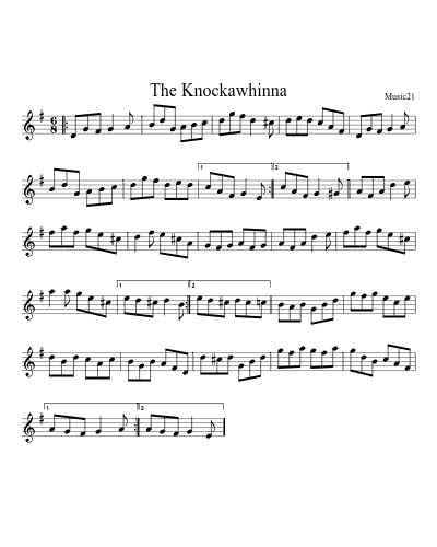 The Knockawhinna sheet music preview