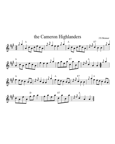 the Cameron Highlanders (Version 2) sheet music preview