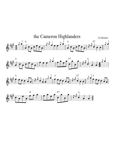 the Cameron Highlanders (Version 4) sheet music preview