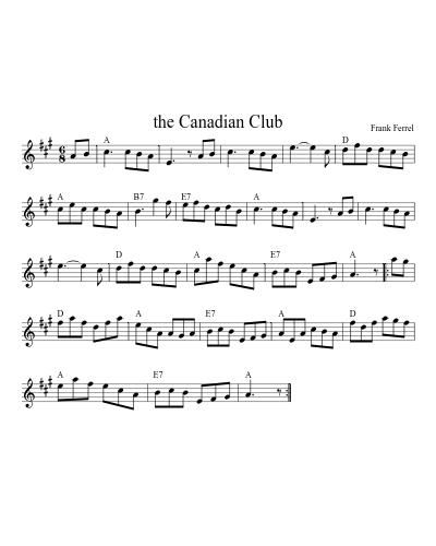 the Canadian Club sheet music preview
