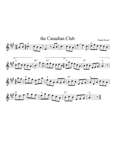 the Canadian Club (Version 2) sheet music preview