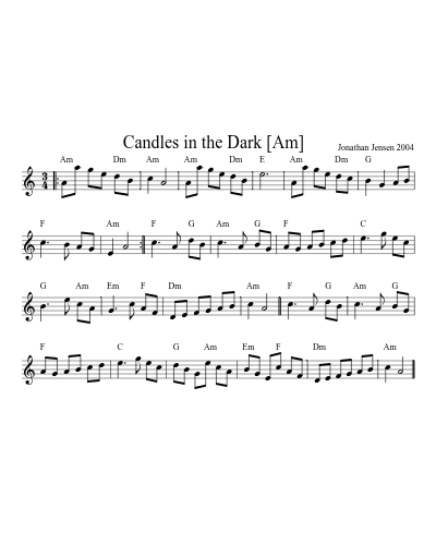 Candles in the Dark   [Am]