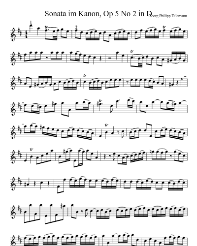Sonata im Kanon, Op 5 No 2 in D