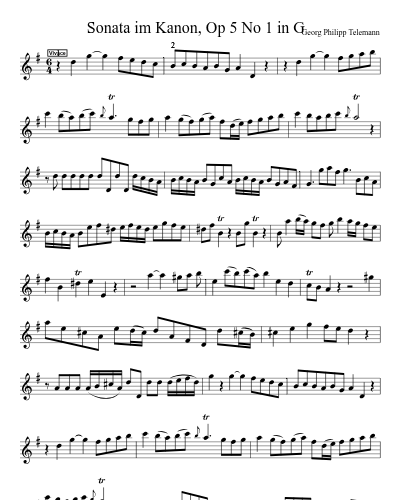 Sonata im Kanon,  Op 5 No 1  in G (Version 2)