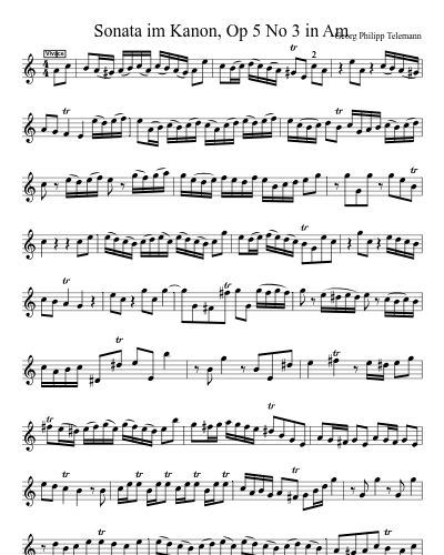 Sonata im Kanon, Op 5 No 3 in Am (Version 2)