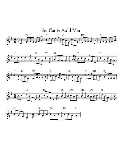 the Canty Auld Man sheet music preview