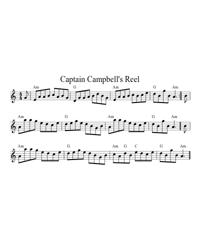 Captain Campbell's Reel (Version 2) sheet music preview