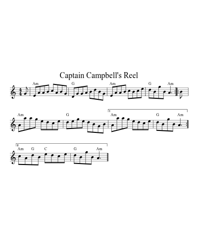 Captain Campbell's Reel (Version 3) sheet music preview